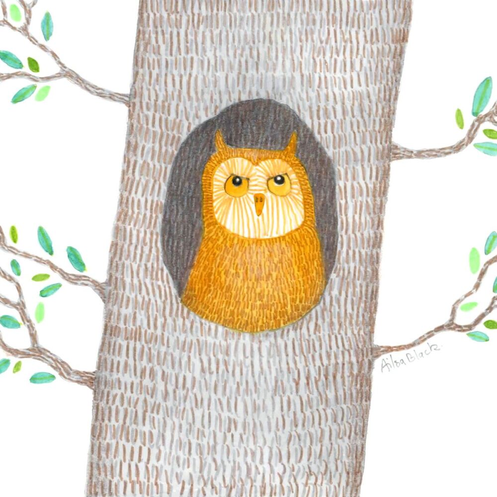 Wee Hoolit Mixed Media Painting