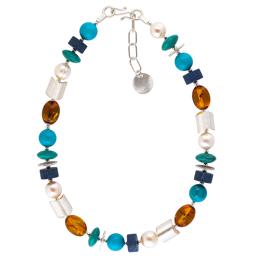 Lapis Lazuli and Baltic Amber Necklace