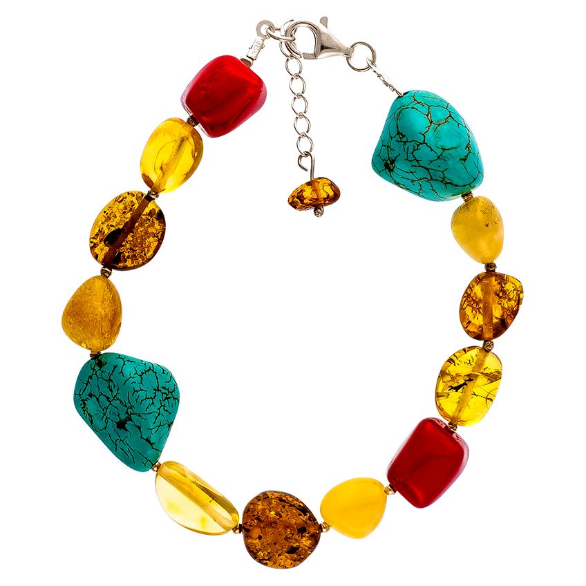 Multicolour Baltic Amber Bracelet