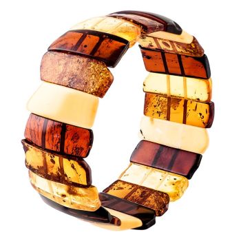 318-Multicolour amber stretch cuff bangle