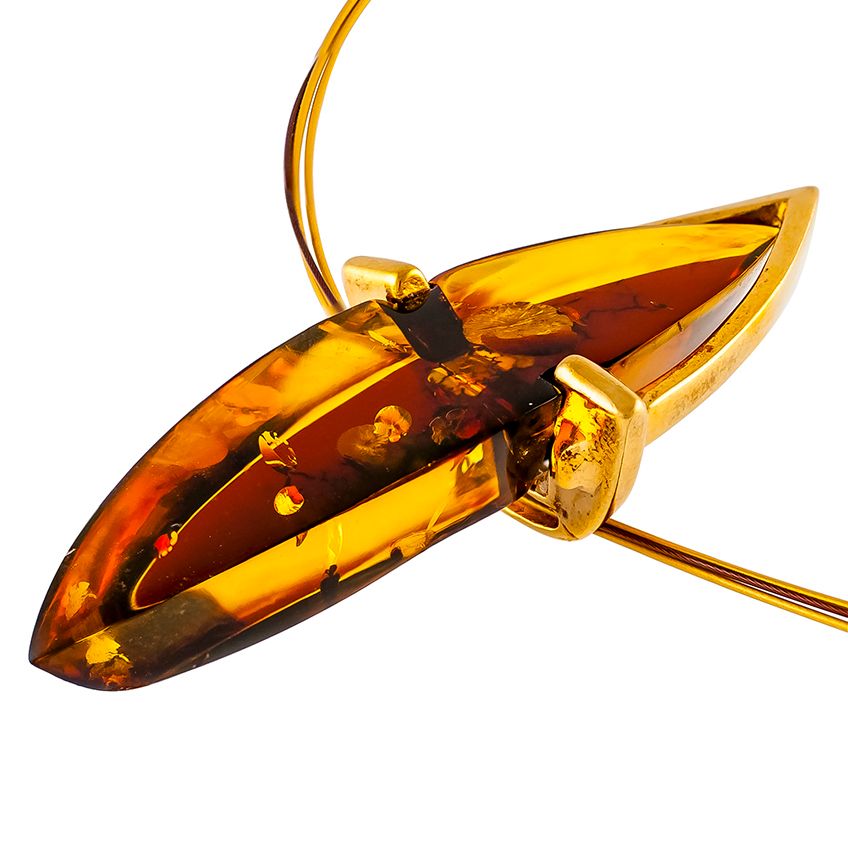 Marquise Amber Goldplated Necklace.