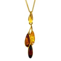 Gold Plated Silver Amber Pendant