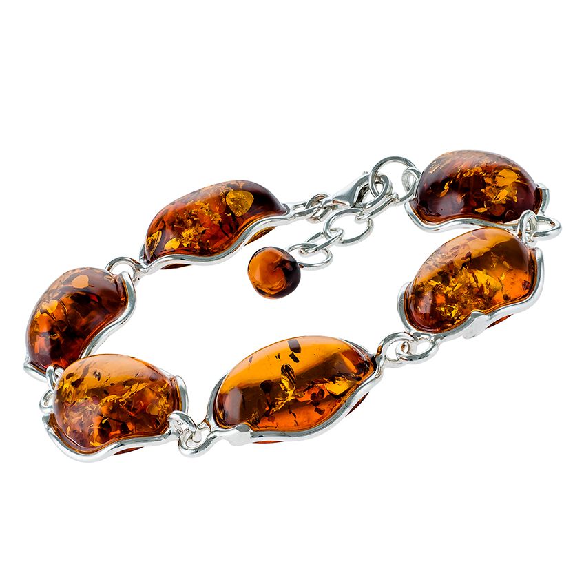 308-Adjustable Cognac Amber Bracelet