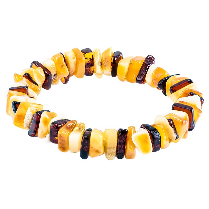 Multicolour Amber Stretch Bracelet