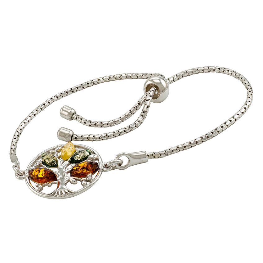 Multicolour Amber Adjustable Bracelet