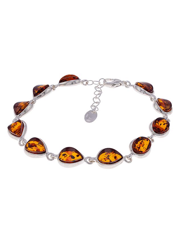 D032 - 306 Cognac amber tear drop bead bracelet