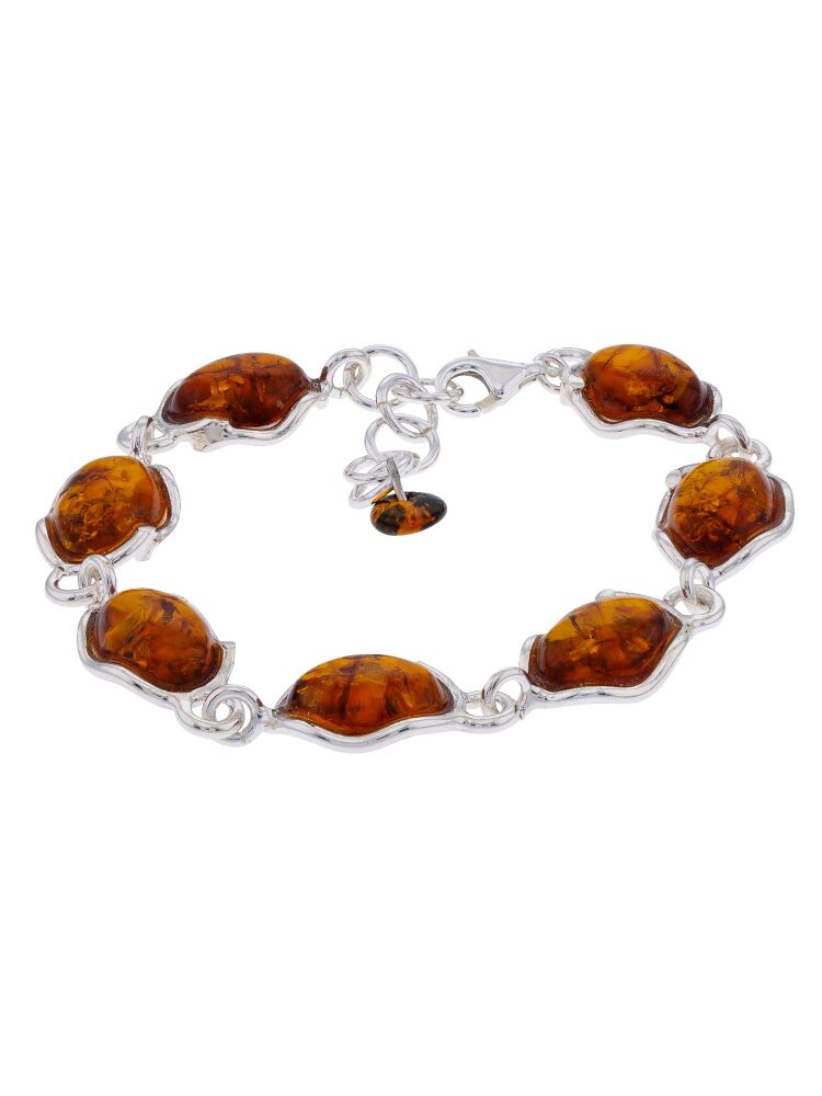 D041 - 304 - Baltic Cognac Amber and sterling silver bracelet