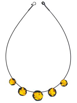 N010 - Black & Gold Hexagon Necklace