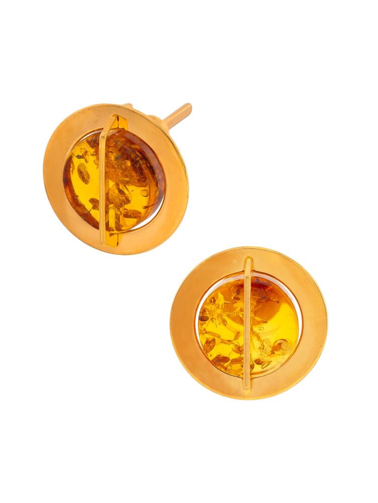 E144-449 Baltic Amber and gold plated silver earrings