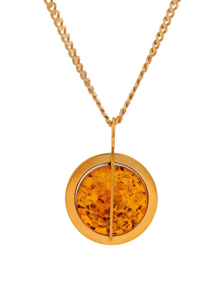 P133-227 Cognac Amber and gold plated silver pendant