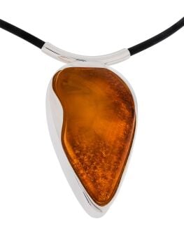 P142 - Baltic Natural Cognac Amber and Sterling Silver boho inspired pendant
