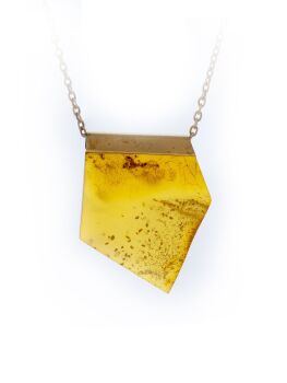 P147 - Cognac Amber Gold Contemporary Pendant