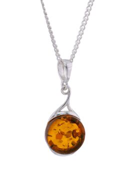 P150 - 204 Baltic Cognac Amber and sterling silver pendant