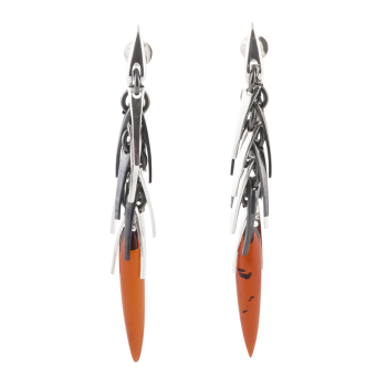 Amber Cluster Drop Earrings