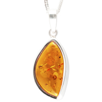 Marquise Amber Pendant Necklace