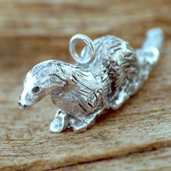 Solid Silver Otter Totem Charm - One of a Kind