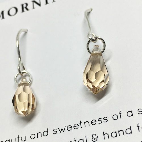 Swarovski Crystal And Hand formed Sterling Silver Earrings - Morning Dew