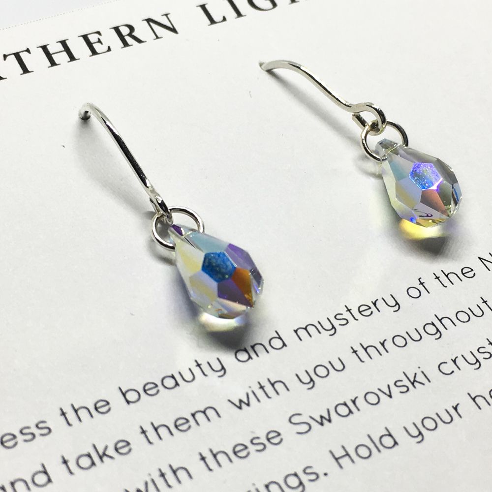 Swarovski Crystal And Hand formed Sterling Silver Earrings - Northern Light