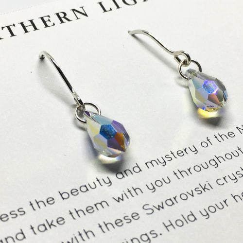 Swarovski Crystal And Hand formed Sterling Silver Earrings - Northern Light