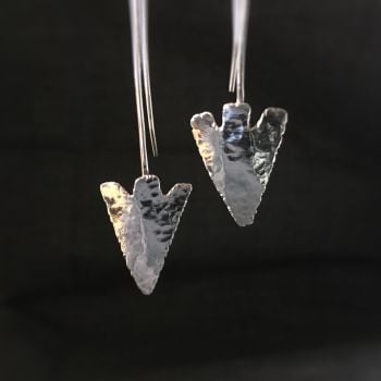 Silver Neolithic Arrowhead Earrings