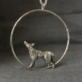 Lone Wolf Solid Silver Handmade Pendant 