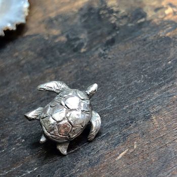 Sea Turtle Pin Brooch  - Solid Silver