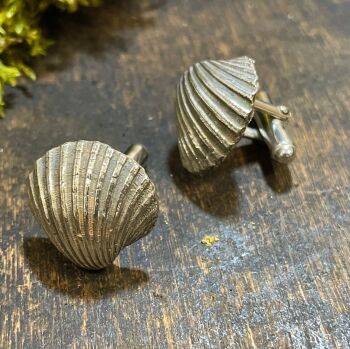 Seashell Cufflinks - Created In Sterling Silver From Real Shells