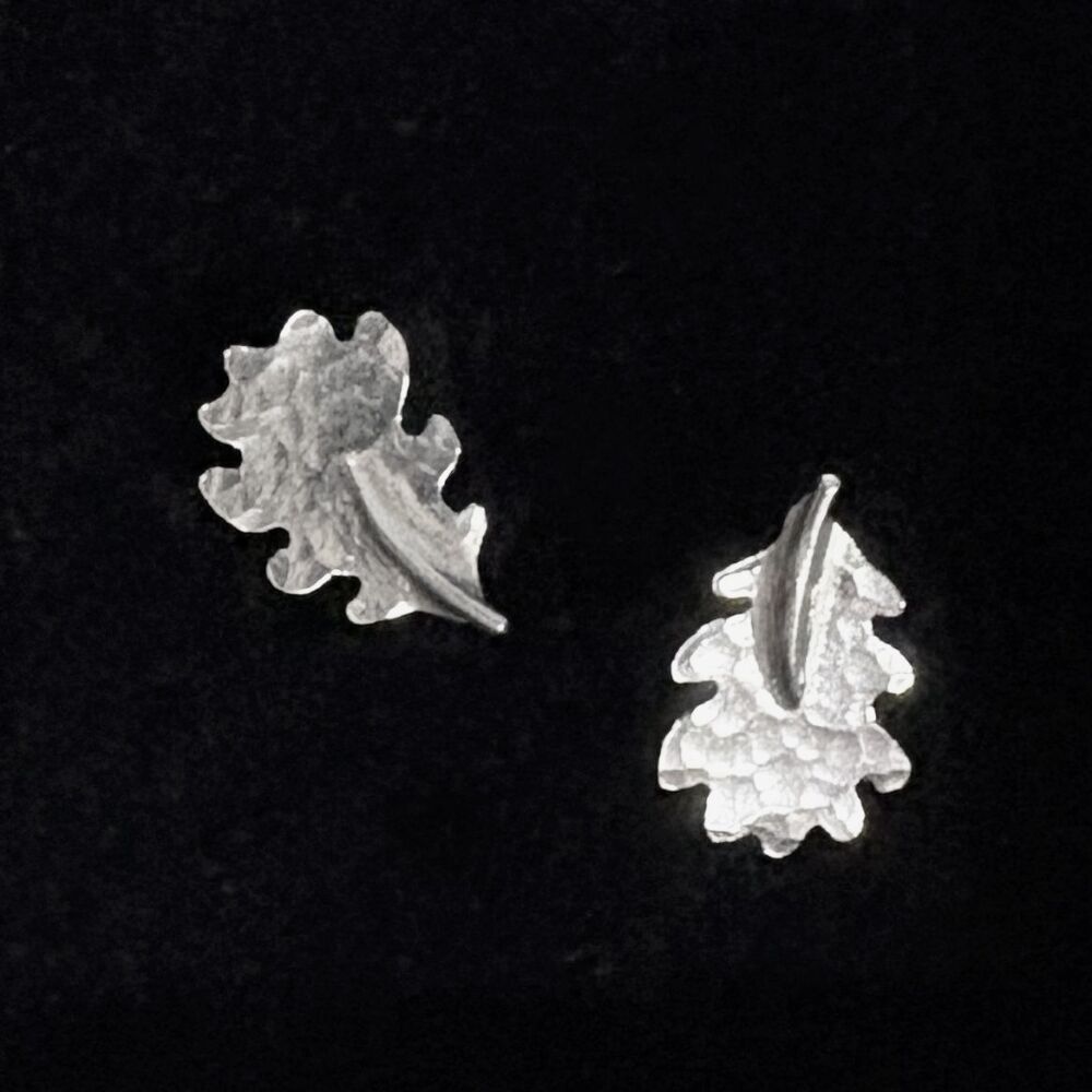 Silver Oak Leaf Stud Earrings