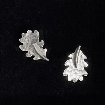Silver Oak Leaf Stud Earrings