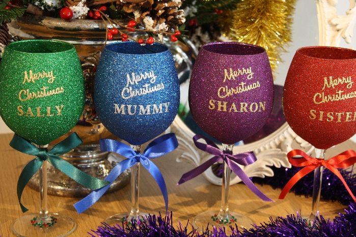 Personalised Luxury Large Merry Christmas Glass