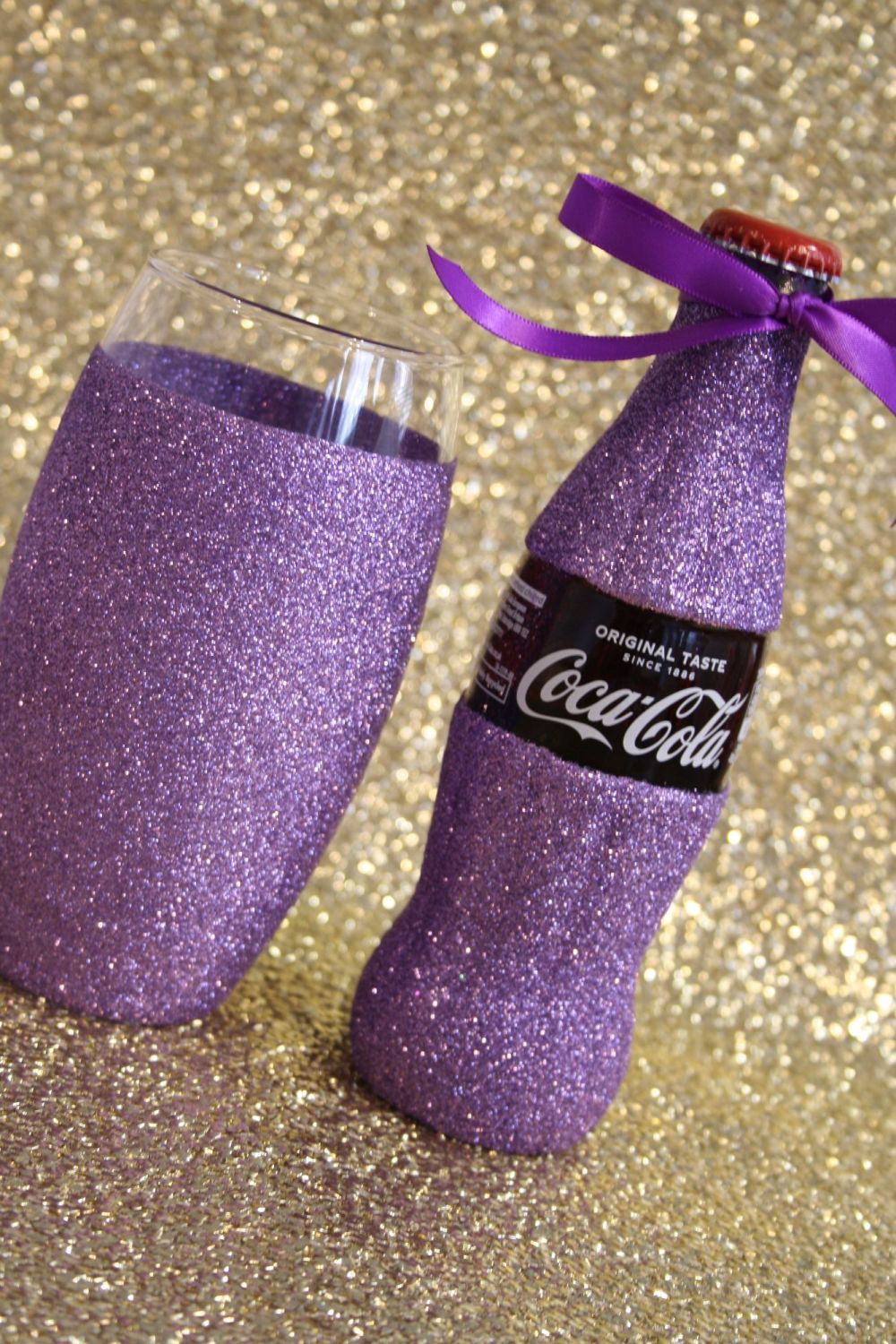 Glittered Coca Cola with Glitter Ball Glass