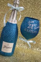 A: Personalised Wine, Champagne, Prosecco or Cava and Glass