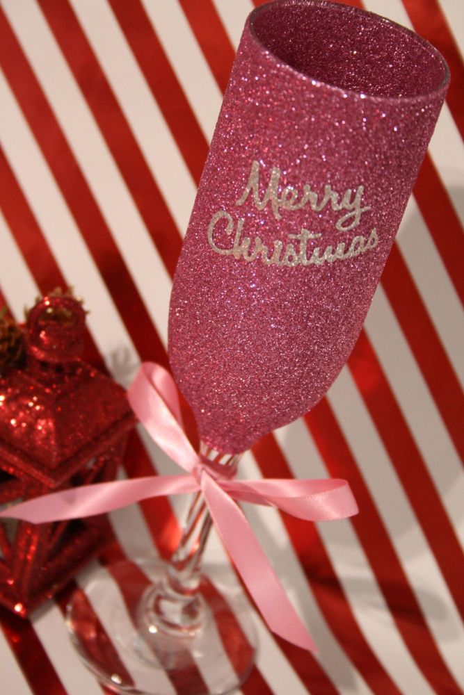 Merry Christmas Champagne Flute