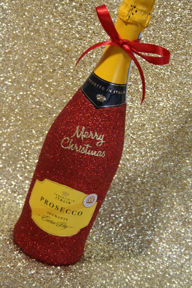 "Merry Christmas" Bottle of Wine or Bubbles