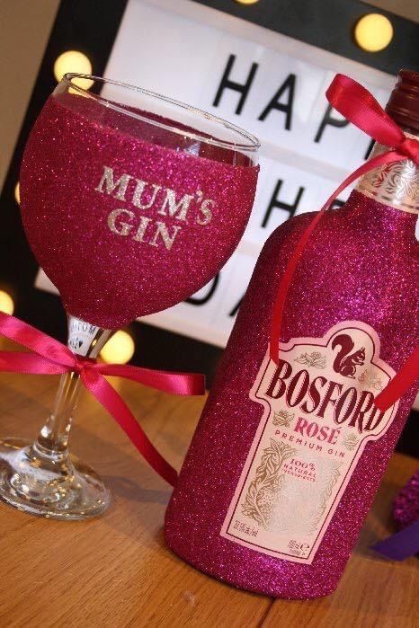 C: Personalised Mother's Day Gin Balloon with Blinging Bottle of Booze