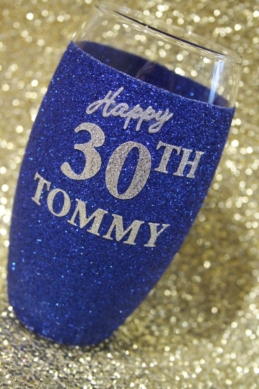 Personalised Glitter Ball Glass