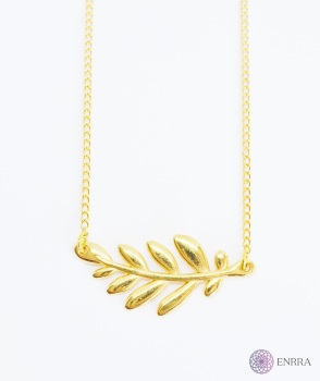Olive branch minimalist necklace