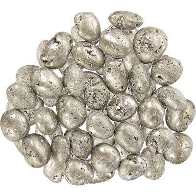 Pyrite tumbled stone