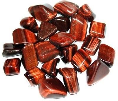 Red Tiger's eye tumbled stone