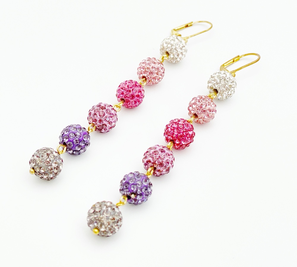 Ombre  Shamballa earrings