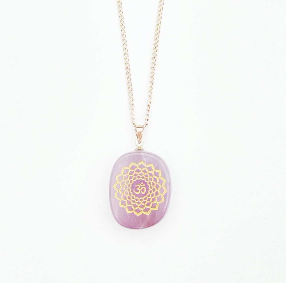 Amethyst crown chakra pendant necklace