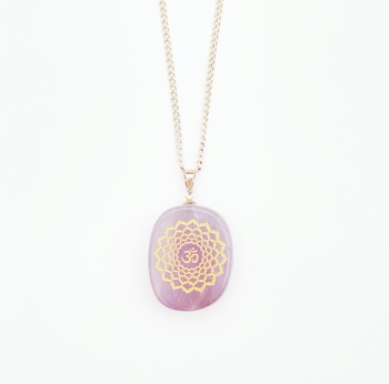 Amethyst crown chakra pendant necklace