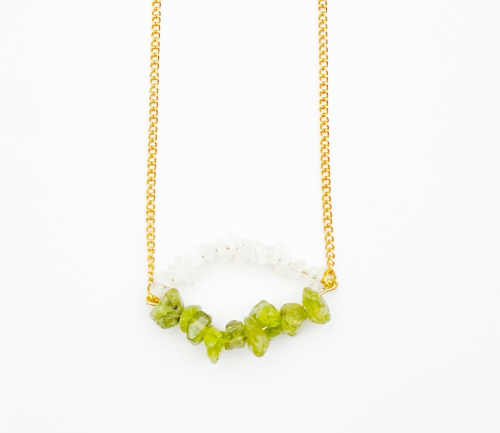 Green Peridot and Moonstone necklace