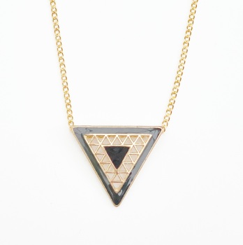 Black aztec triangle necklace