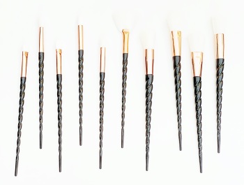 Black unicorn makeup brush set