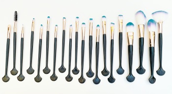 Seashell makeup brush set