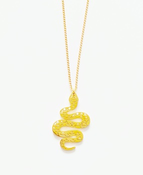 Gold snake pendant necklace