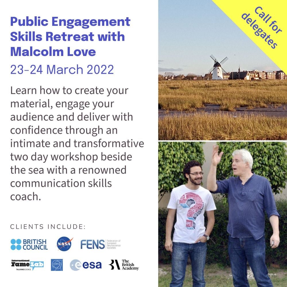 Public Engagement Skills Training Retreat by the Sea. 23rd to 24th March 20