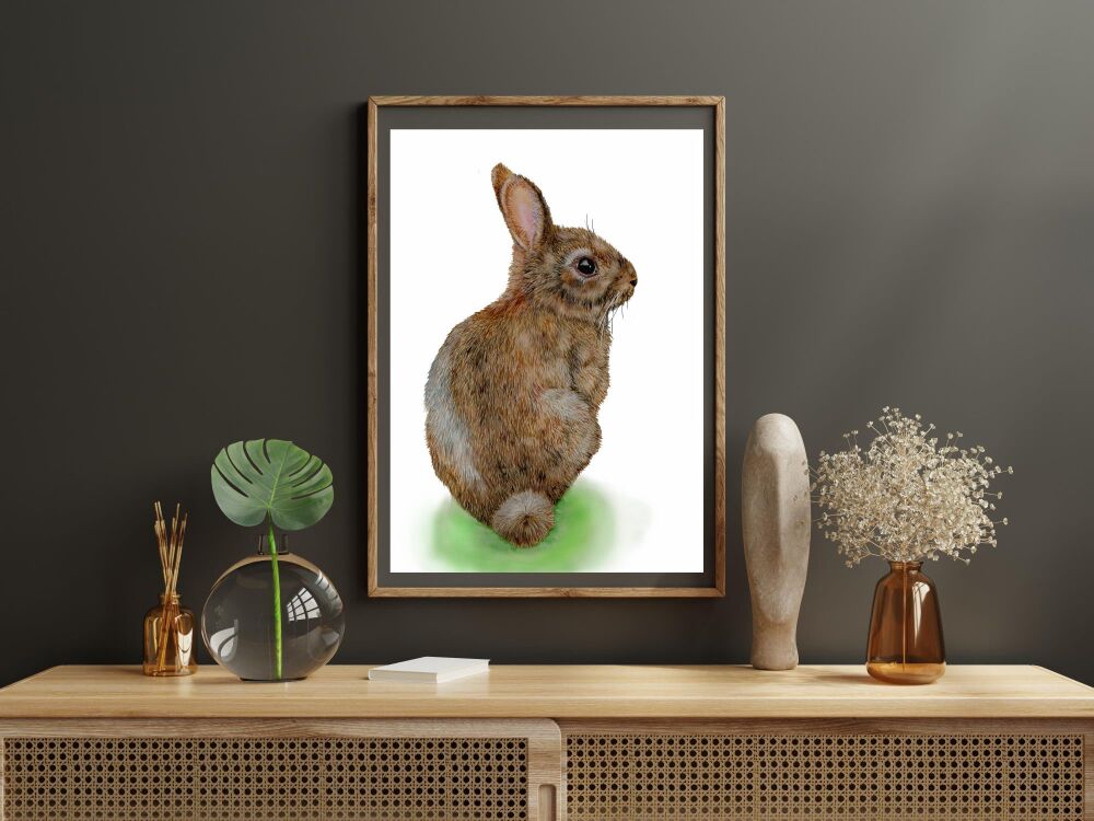 Wild Rabbit. Fine Art print of original watercolour.