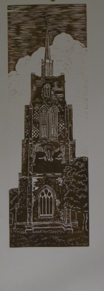 Ashwell Church lino print